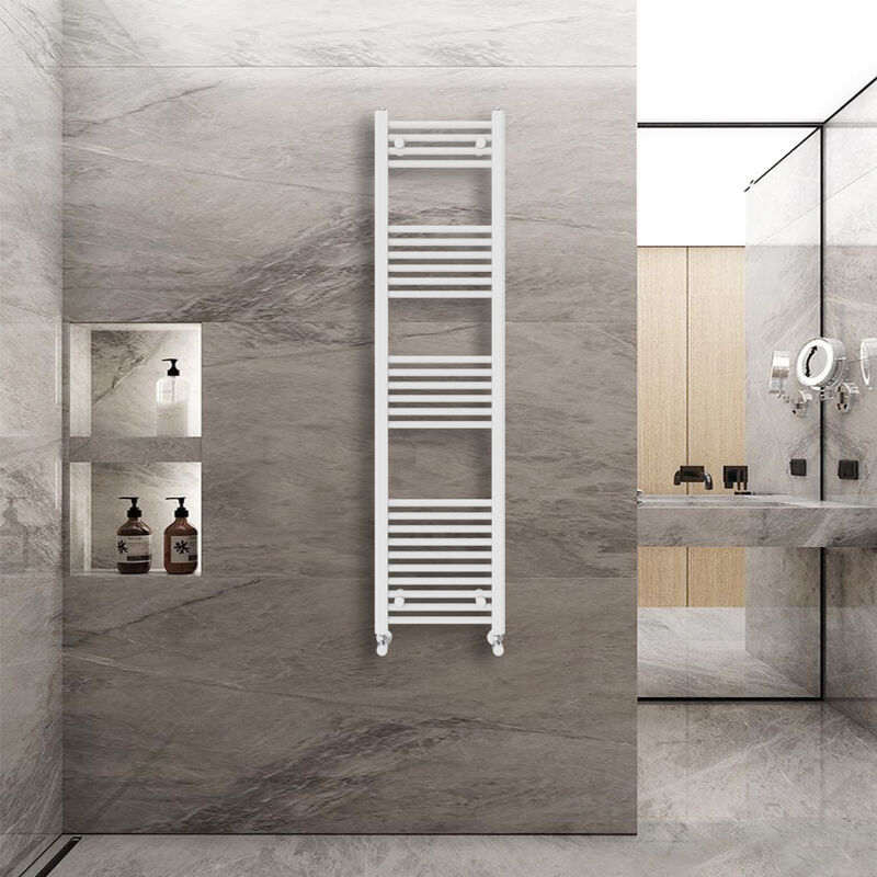 Image of WarmeHaus Bathroom Ladder Radiator Straight White&hellip;