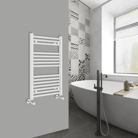 WarmeHaus Straight White Bathroom Ladder Radiator 800x500mm
