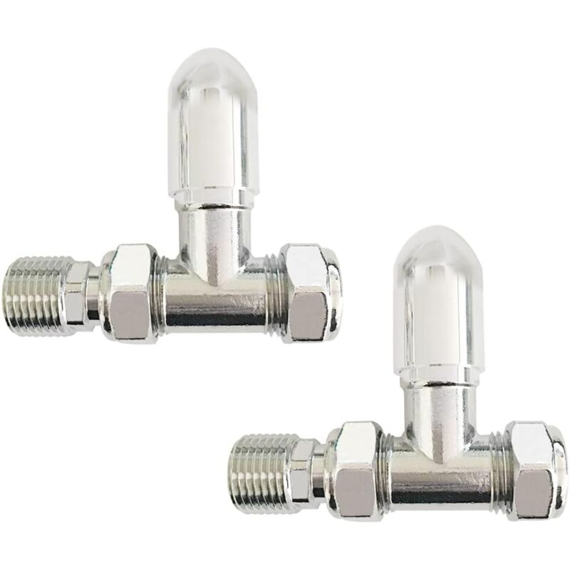 Image of Radiator Valves Round 15mm Chrome Straight&hellip;