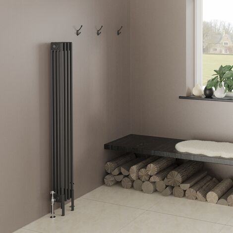 Warmehaus Traditional 4 Column Radiator 1500x200 Black