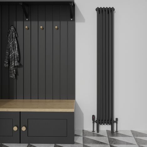 Warmehaus Traditional Black Quadruple Column Radiator 1800x290mm