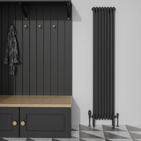 Warmehaus Traditional Black Quadruple Column Radiator 1800x380mm