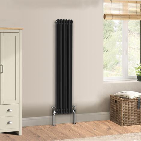 Warmehaus Traditional Black Radiator Double Column 1500 x 290mm