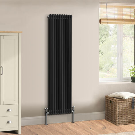 Warmehaus Traditional Black Radiator Double Column 1800 x 470mm