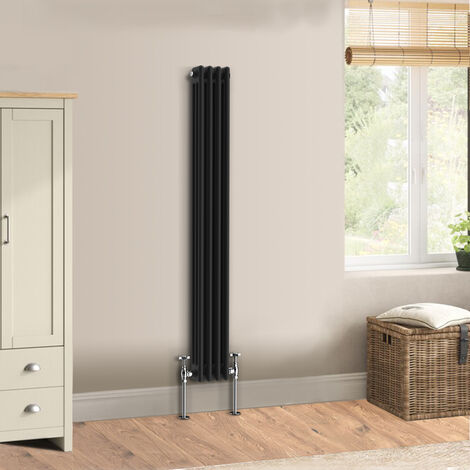 Warmehaus Traditional Black Radiator Triple Column 1500 x 202mm