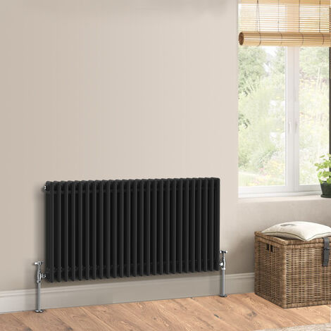 Warmehaus Traditional Black Radiator Triple Column 600 x 1192mm