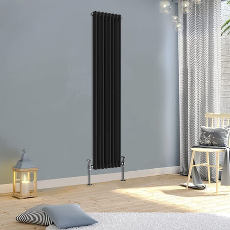 Warmehaus Traditional Double Black Tall Radiator 1800x380mm