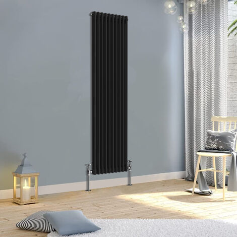 Warmehaus Traditional Double Black Tall Radiator 1800x470mm