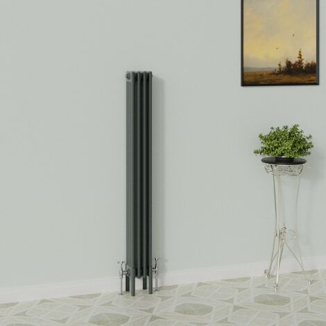 WarmeHaus Traditional Radiator 1500x200mm Anthracite 4 Column