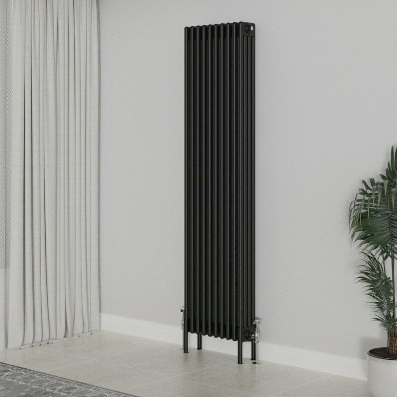 Image of Warmehaus - Traditional Radiator 1800x470mm Black&hellip;