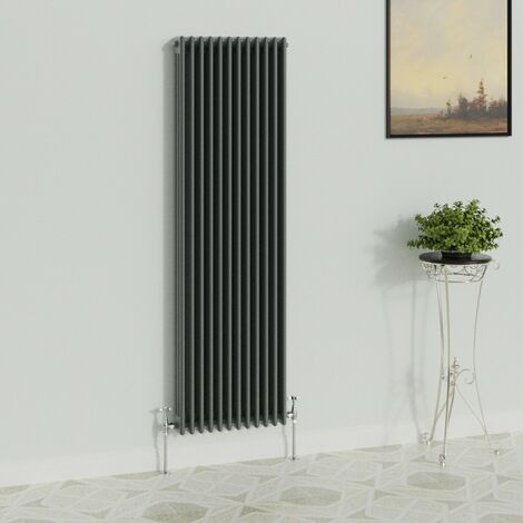 WarmeHaus Traditional Radiator Anthracite 3 Column 1800x562mm