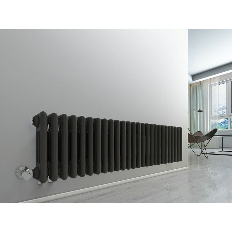 Image of WarmeHaus Traditional Radiator Anthracite Triple Panel&hellip;