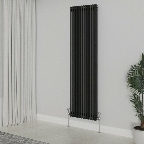 WarmeHaus Traditional Radiator Black Double Column 1800x560mm