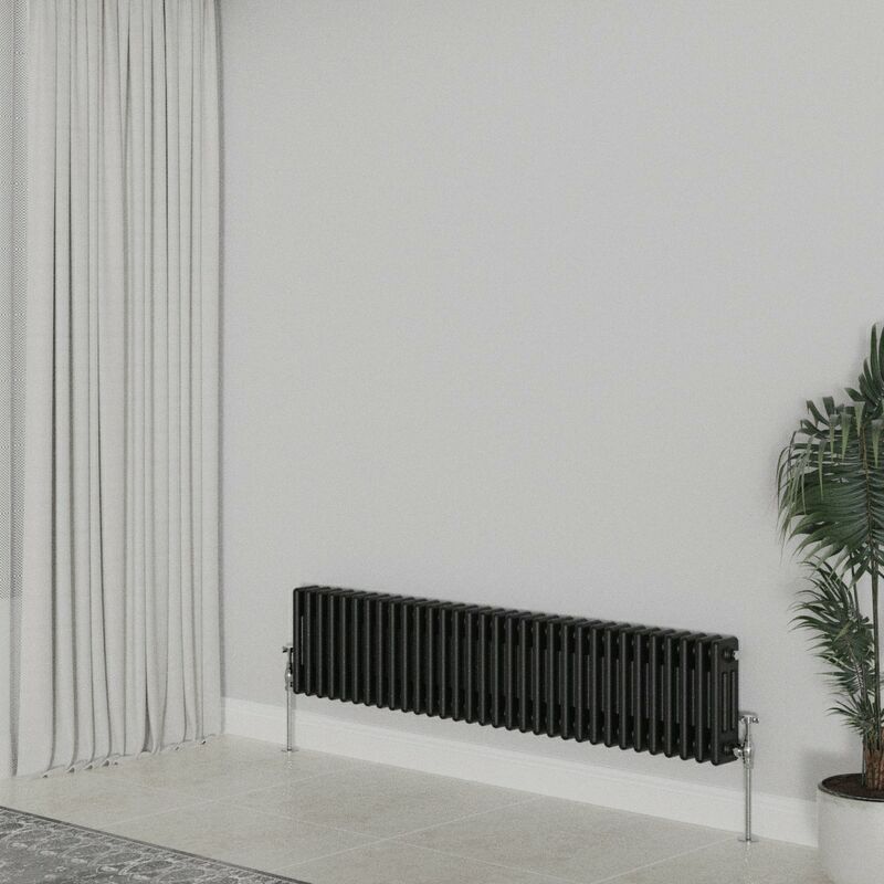 Image of Warmehaus - Traditional Radiator Black Triple&hellip;