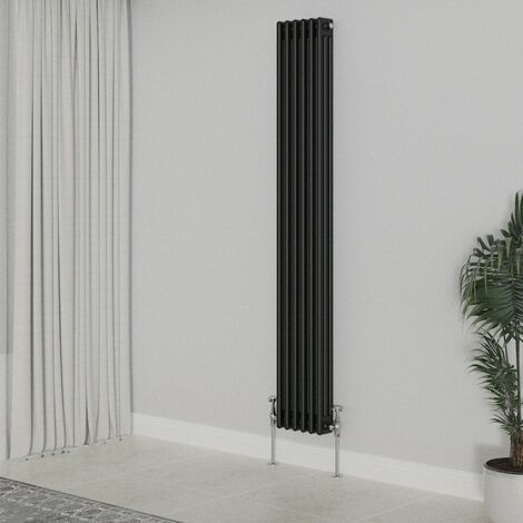 WarmeHaus Traditional Radiator Black Triple Column 1800x292mm