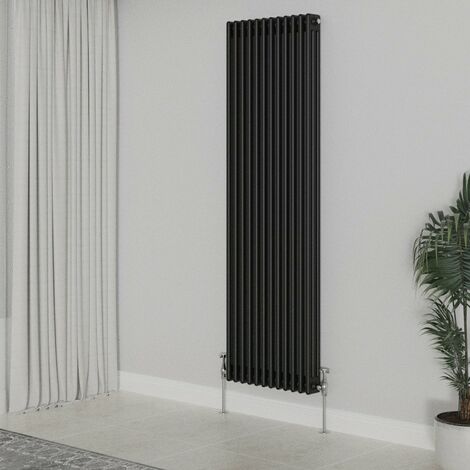 WarmeHaus Traditional Radiator Black Triple Column 1800x562mm
