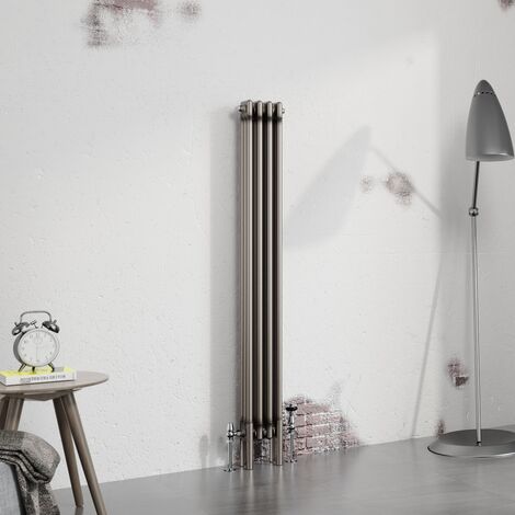 Warmehaus Traditional Radiator Raw Metal 1500x202mm Triple Column