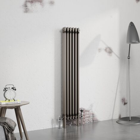 Warmehaus Traditional Radiator Raw Metal 1500x292mm Triple Column