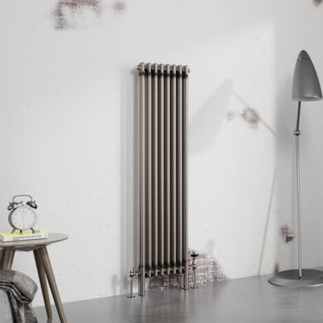 Warmehaus Traditional Radiator Raw Metal 1500x380mm Double Column