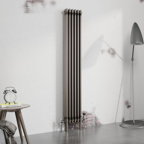 Warmehaus Traditional Radiator Raw Metal 1800x292mm Triple Column