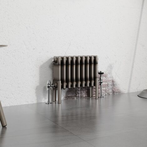 Warmehaus Traditional Radiator Raw Metal 300x425mm Four Column