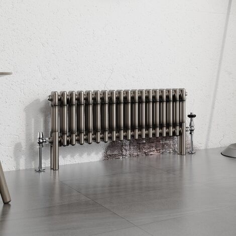 Warmehaus Traditional Radiator Raw Metal 300x830mm Double Column