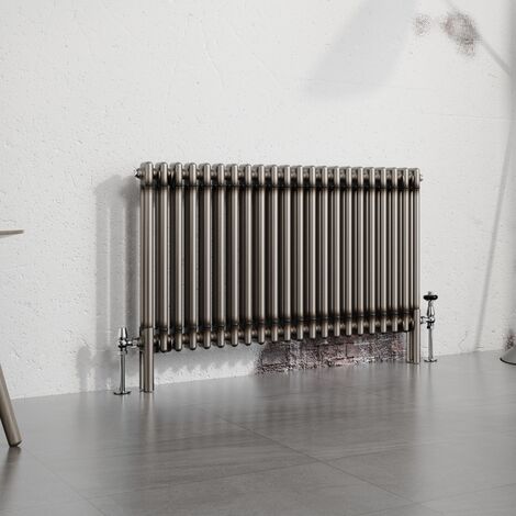 Warmehaus Traditional Radiator Raw Metal 600x1010mm Double Column