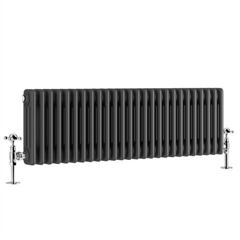 Warmehaus Traditional Triple Anthracite Radiator 300x1190mm