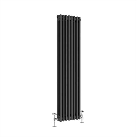 Warmehaus Traditional Triple Anthracite Tall Radiator 1500x380mm