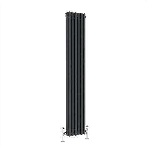Warmehaus Traditional Triple Anthracite Tall Radiator 1800x290mm
