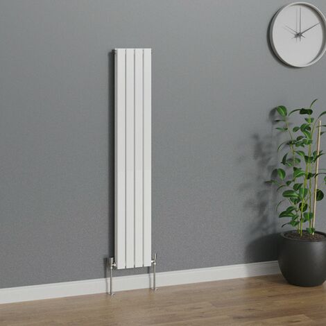 WarmeHaus Vertical 1600x272mm Flat Panel Radiator White Double
