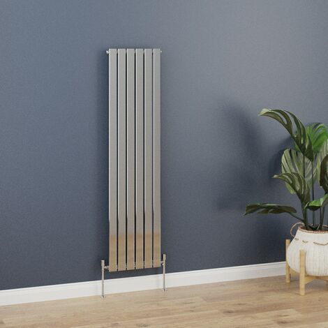 WarmeHaus Vertical 1600x408mm Flat Panel Radiator Chrome Single