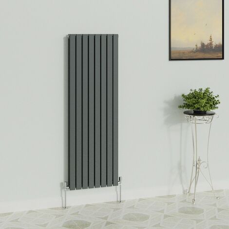 WarmeHaus Vertical 1600x544mm Flat Radiator Anthracite Double