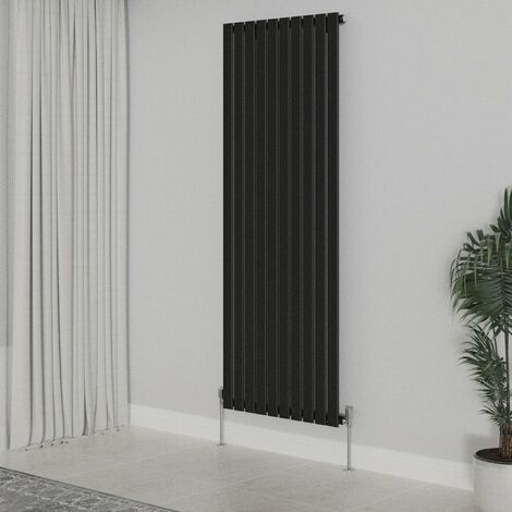 WarmeHaus Vertical 1800x680mm Flat Panel Radiator Black Single