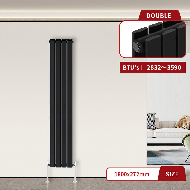 Image of Warmehaus - Flat Panel Radiator Black&hellip;