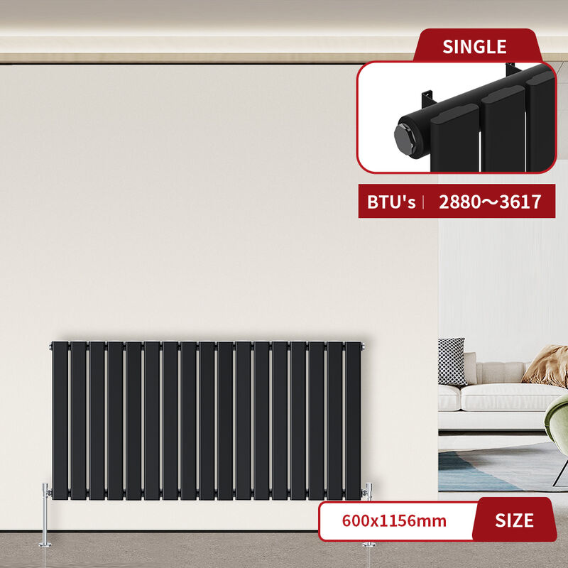 Image of Warmehaus - Flat Panel Radiator Black&hellip;