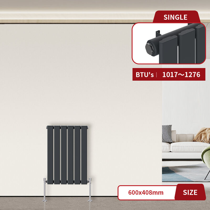 Image of Warmehaus - Flat Radiator Anthracite Horizontal&hellip;