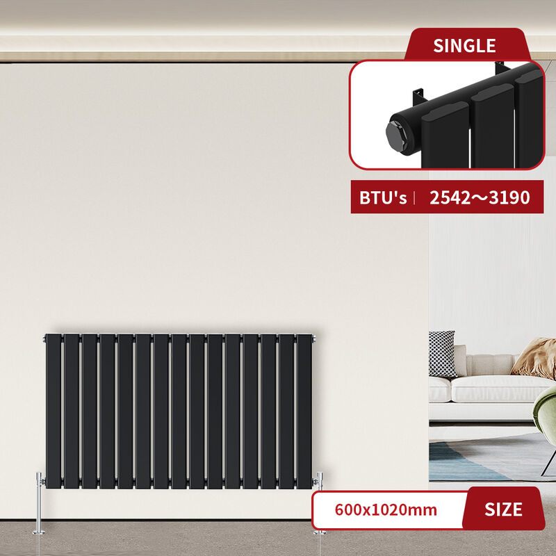 Image of Warmehaus - Flat Panel Radiator Black&hellip;