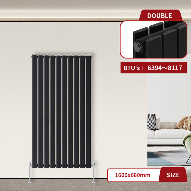 Image of Warmehaus - Flat Panel Radiator Black&hellip;