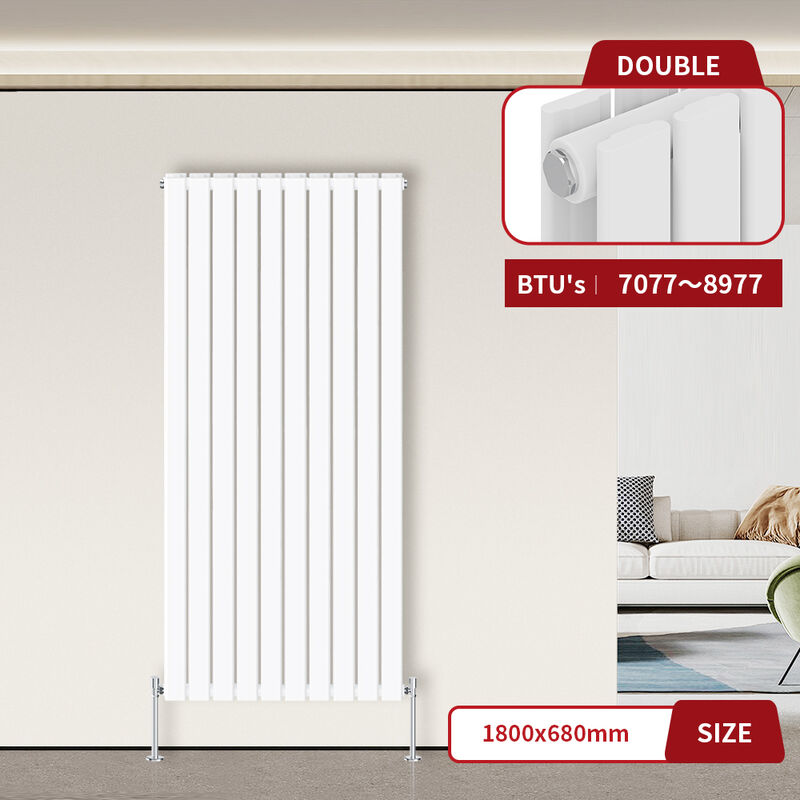 Image of Warmehaus Flat Panel Radiator White Vertical&hellip;