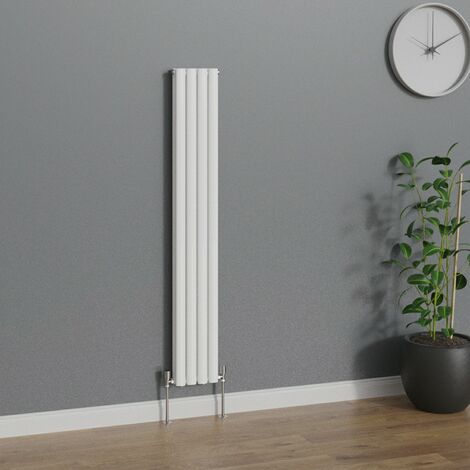 WarmeHaus Vertical Oval Double Panel White Radiator 1600x236mm