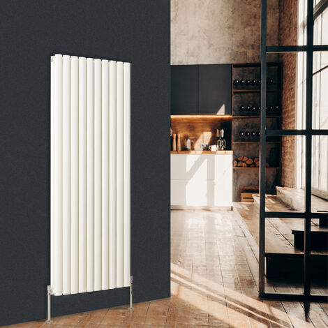 Warmehaus Vertical Oval Panel Double Radiator White 1600 x 591mm