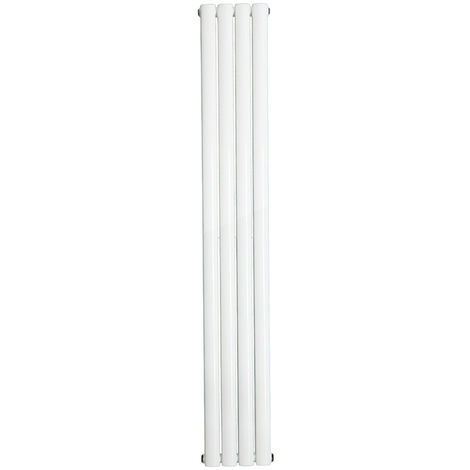 Warmehaus Vertical Oval Panel Double Radiator White 1800 x 237mm