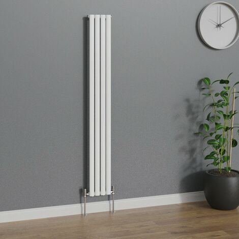 WarmeHaus Vertical Oval Single Panel White Radiator 1800x236mm