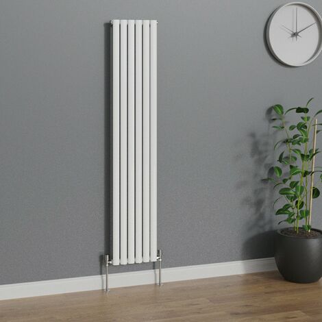 WarmeHaus Vertical Oval Single Panel White Radiator 1800x354mm