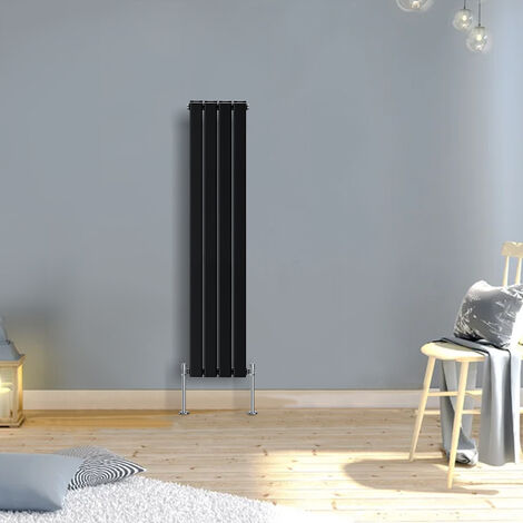 Warmehaus Vertical Radiator Flat Panel Double Black 1600x274mm