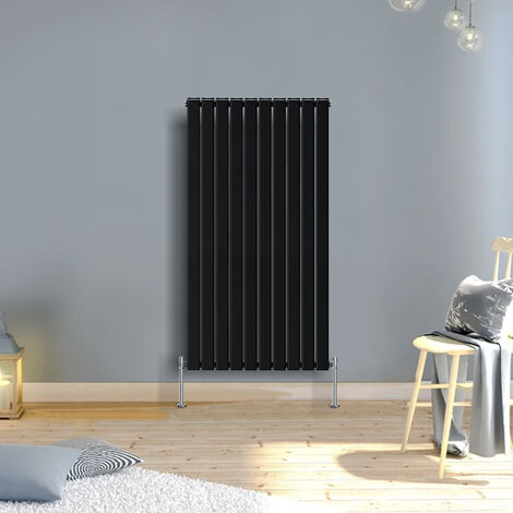 Warmehaus Vertical Radiator Flat Panel Double Black 1600x682mm
