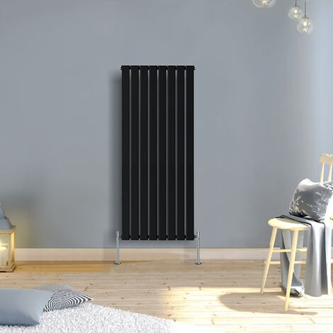 Warmehaus Vertical Radiator Flat Panel Single Black 1600x546mm