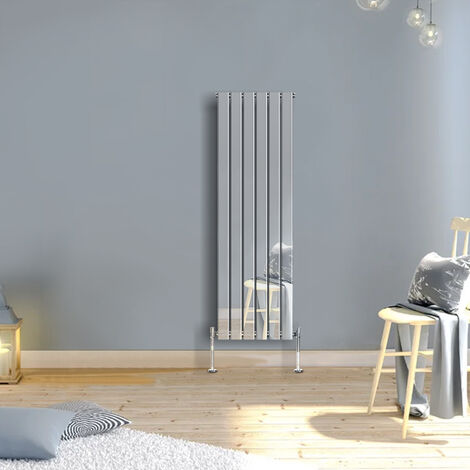Warmehaus Vertical Radiator Flat Panel Single Chrome 1600 x 410mm