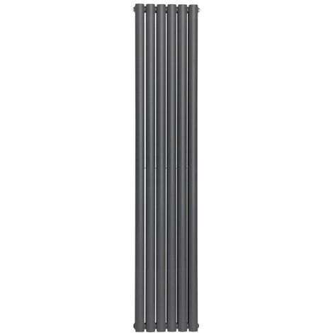 Warmehaus Vertical Radiator Oval Double Anthracite 1800 x 355mm